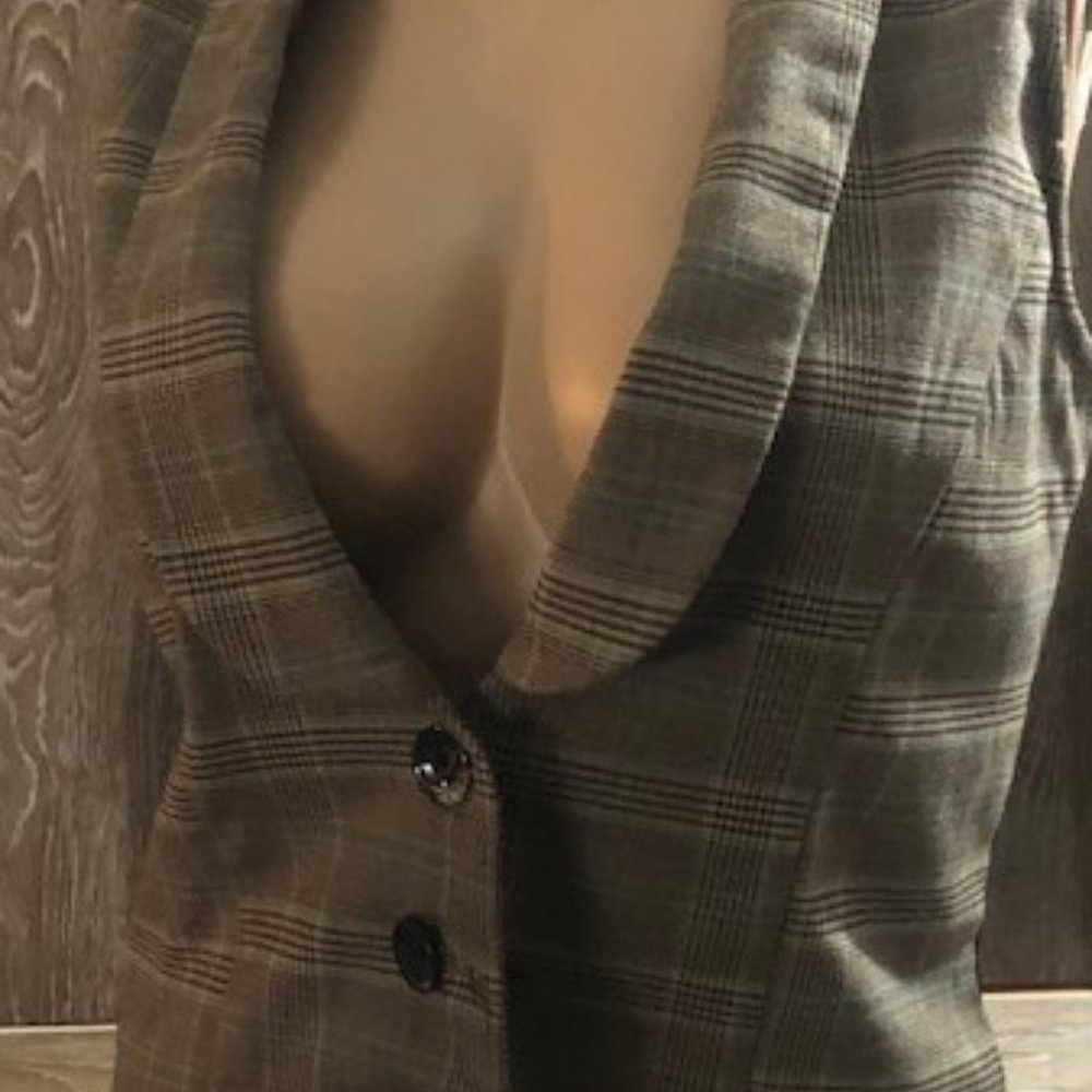 Cute Brown Plaid Vest